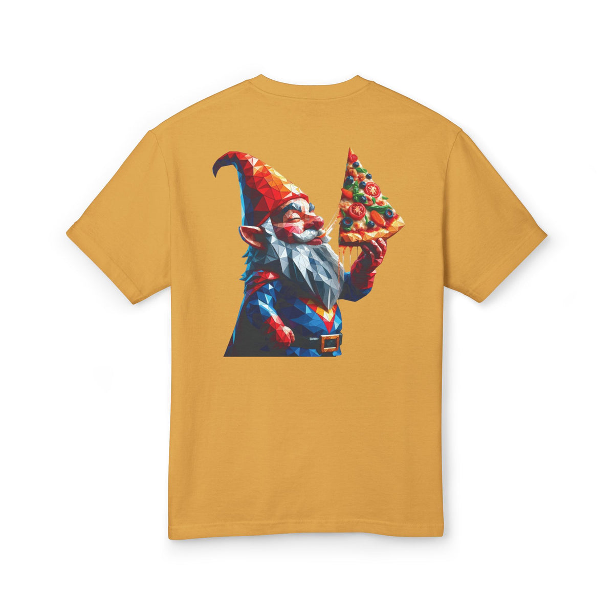 Pizza Gnome Tee | Graphic Back Print, Chest Logo