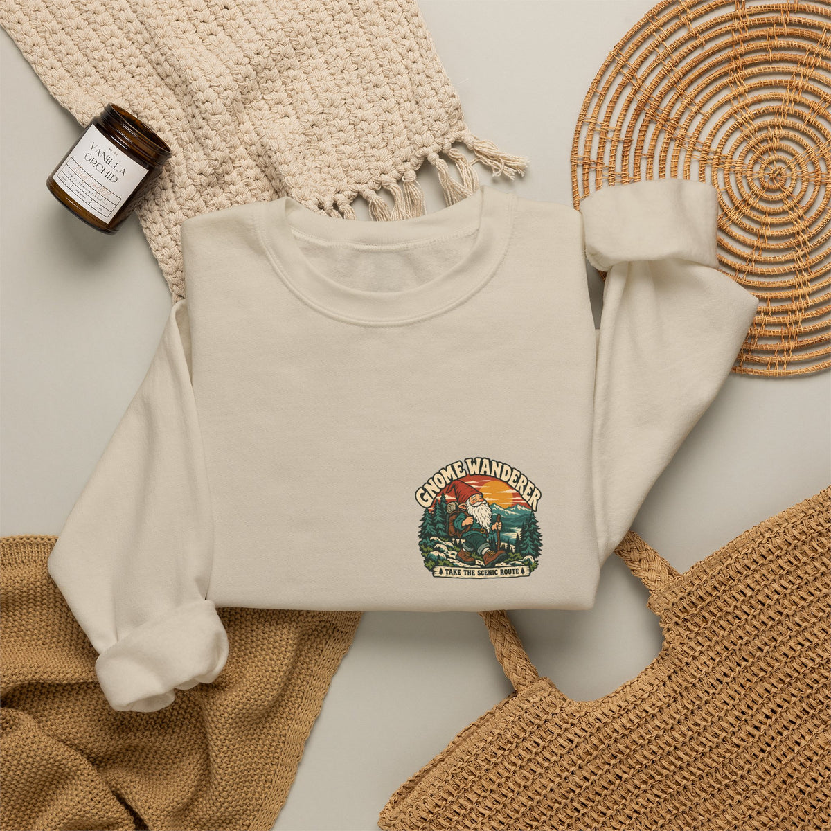 Gnome Wanderer Scenic Route Crewneck | Chatham, New York