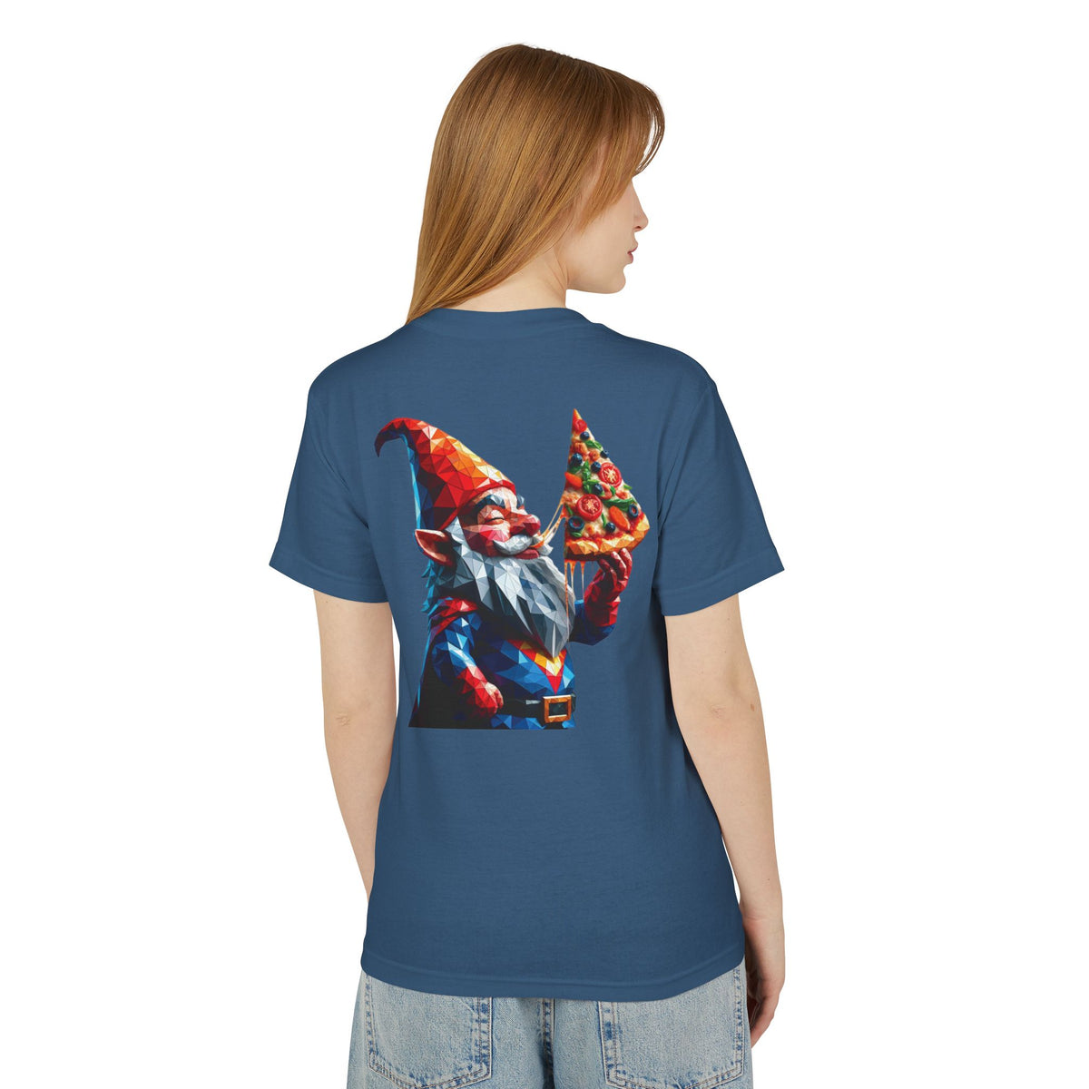 Pizza Gnome Tee | Graphic Back Print, Chest Logo